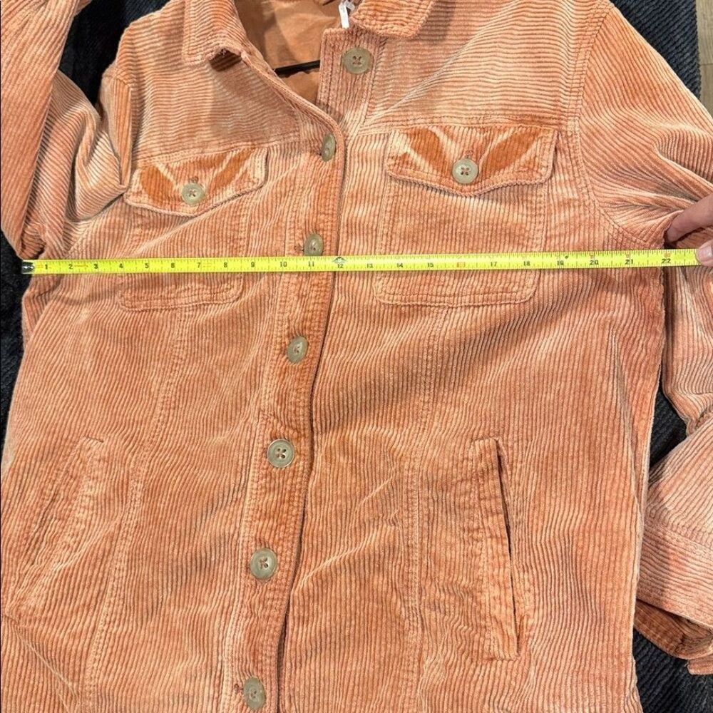 FREE PEOPLE LARGE Women's Corduroy Jacket - ORANGE (salmon) - Picture 10 of 12